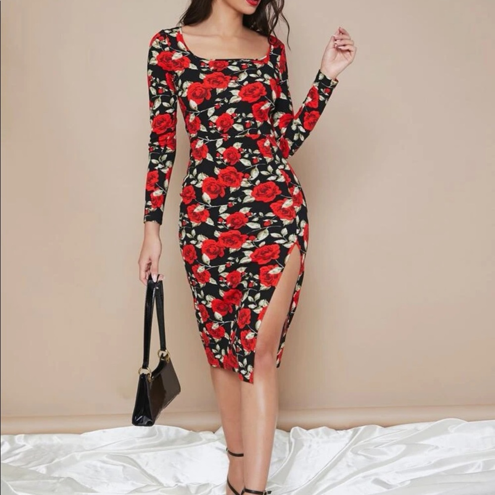 3 For $25 Black Dress with Roses